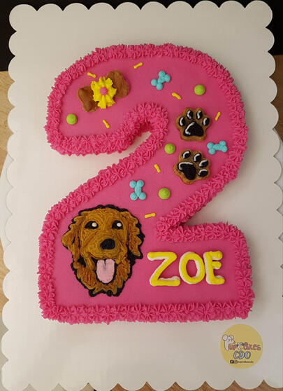 Number cake with portrait